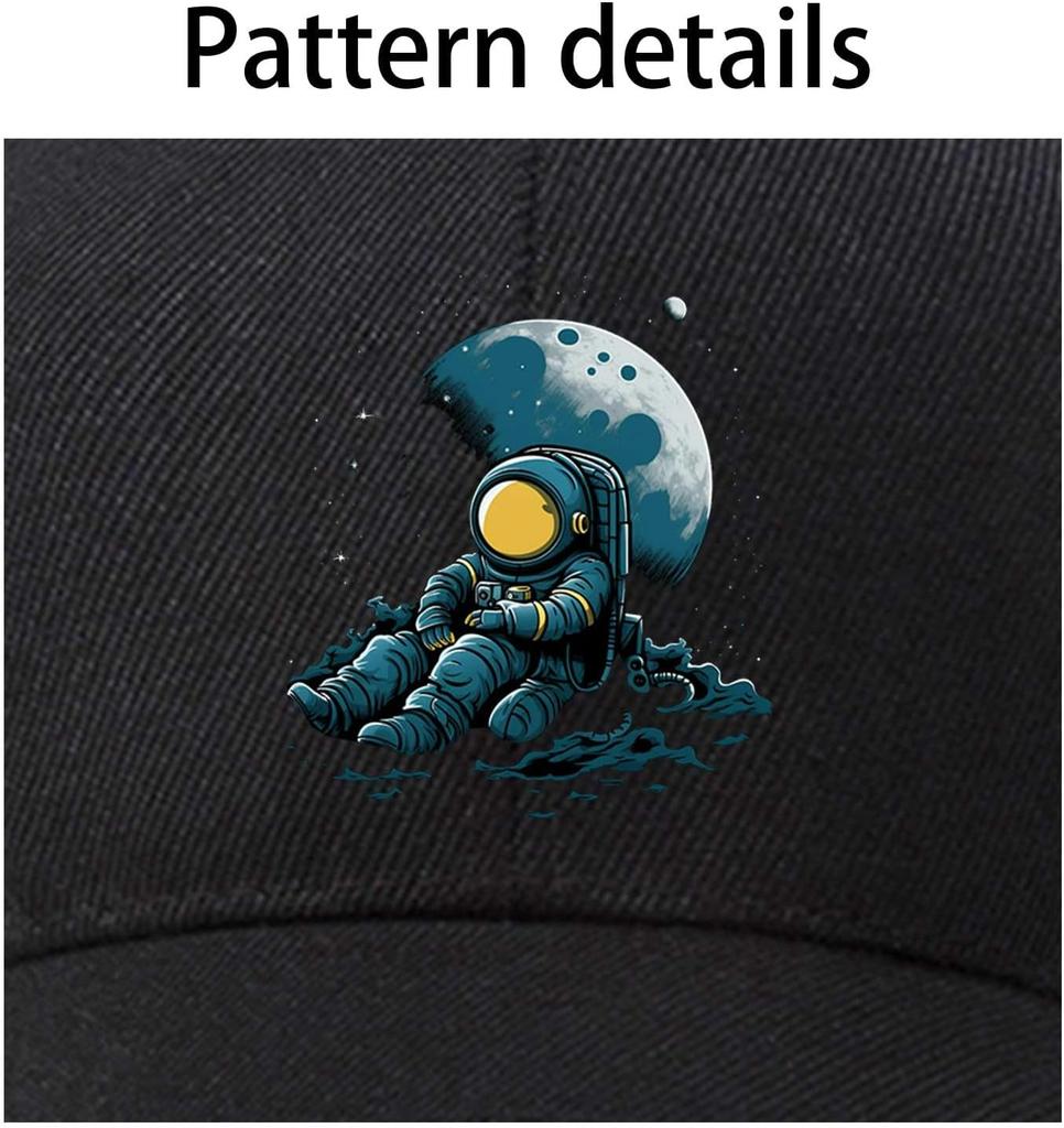 Astronaut Moon Relaxing Space Baseball Cap Polyester Casual Adjustable Adult Hat