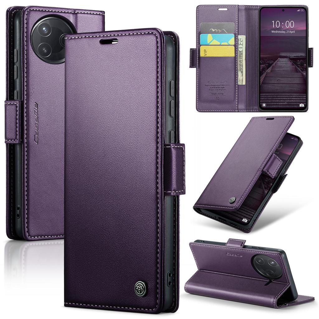 For Xiaomi Poco F7 Ultra 5G/Xiaomi Poco F7 Pro 5G Case CASEME 023 Series RFID Blocking Leather Wallet Stand Phone Cover