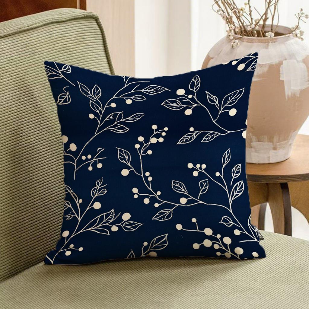 Blue Pillowcases with Unique White patternSuitable for Sofa Car Bedroom Decorative Cushion Cover Pillow Cover