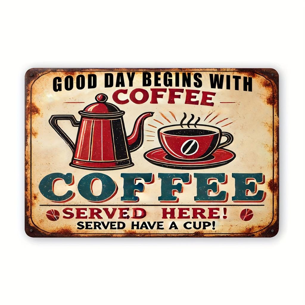 Vintage Pinup Girl Coffee Metal Tin Sign Charming Wall Art For Home Cafe Bar Apartment & Restaurant Decor - Perfect Holiday Gift