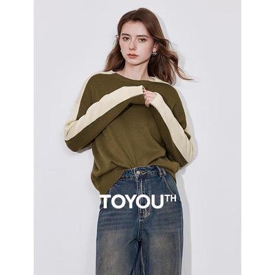 Women's Retro Color-block Soft Knit Sweater