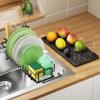 Extendable Bottom Tray Dish Drainboard Space-Saving Kitchen Tableware Organizer  Spoon