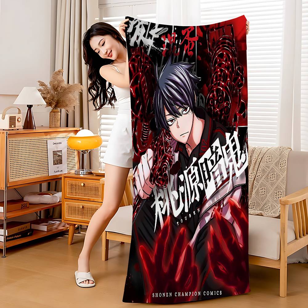 

TOUGEN ANKI Anime Microfiber Printed Beach Towel Mountain Climbing Yoga Beach Swimming Running Absorbent Soft Towel W30*H60(CM)
