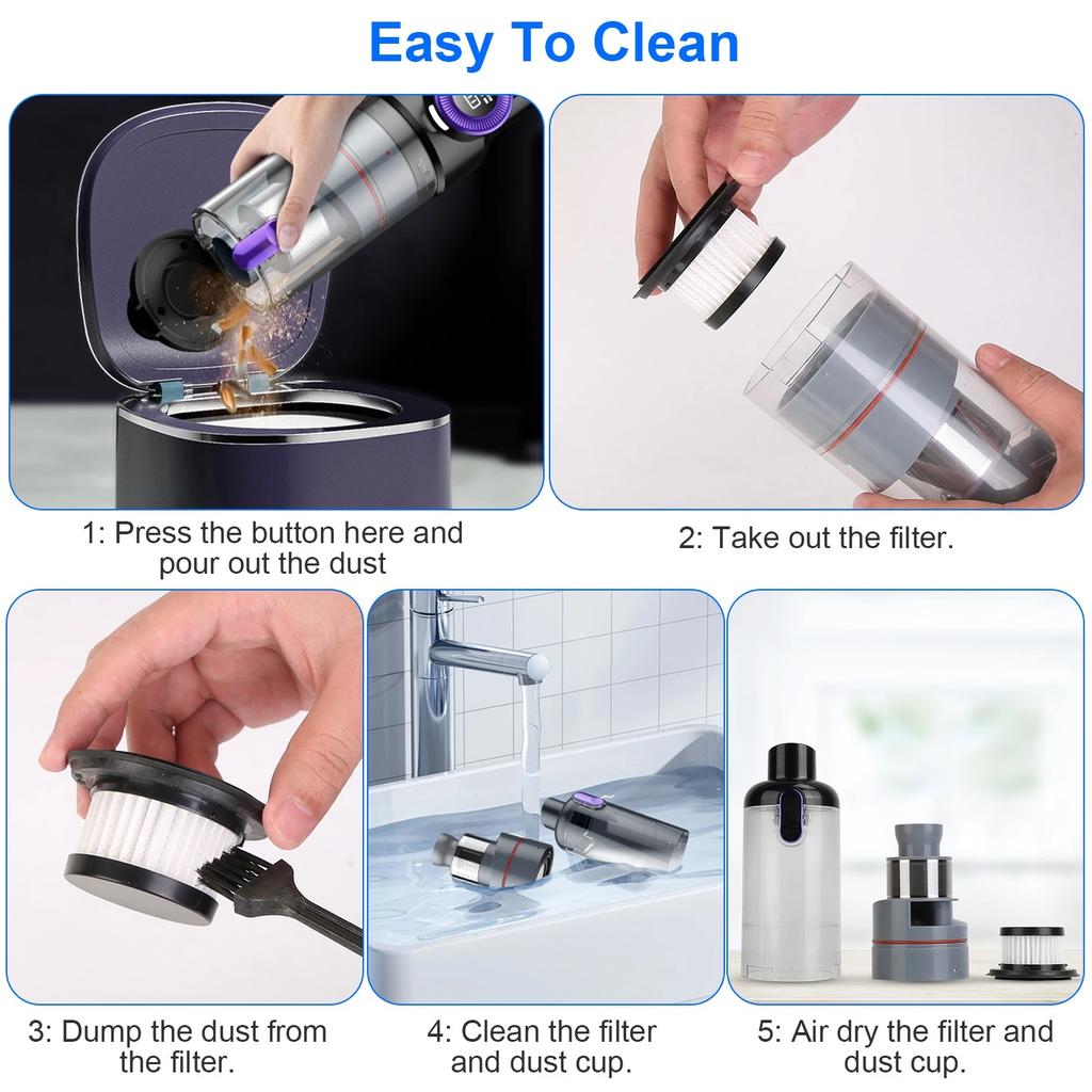 Strong Vacuum Cleaner Car 14200PA High Pressure Portable Handheld Powerful Mini Cordless Dust And Water Vacuum Cleaner For Cars