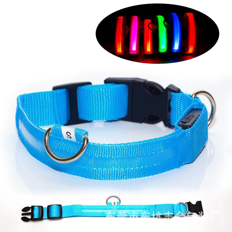 Dog Collar Nylon LED Night Safety Flashing Glow In The Dark Pet Dog Leash Pet Dogs Luminous Fluorescent Dog Accessories Collar