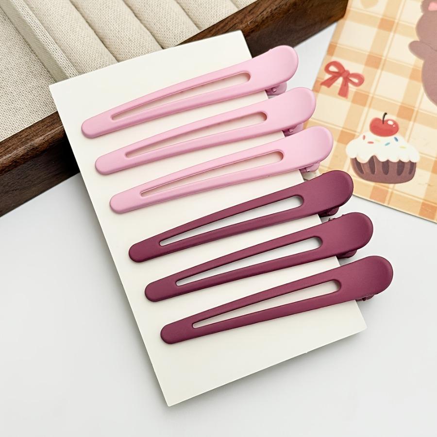 2/6/8pcs Macaron Matte Flat Hair Clip, Premium Set, Gradient, Daily Styling Hair Clip Suitable for Bangs & Braids, Makeup Tool, Hair Parting