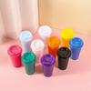 475ML Large Capacity Plastic Straw Cup for Birthday Parties Coffee Drinking Reusable Macaron Colored Straw Cup Takeaway New