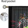2Pcs Game Controller Curtains Colorful Graffiti Pattern Living Room Bedroom Sunshade Gaming Theme Decor Curtains