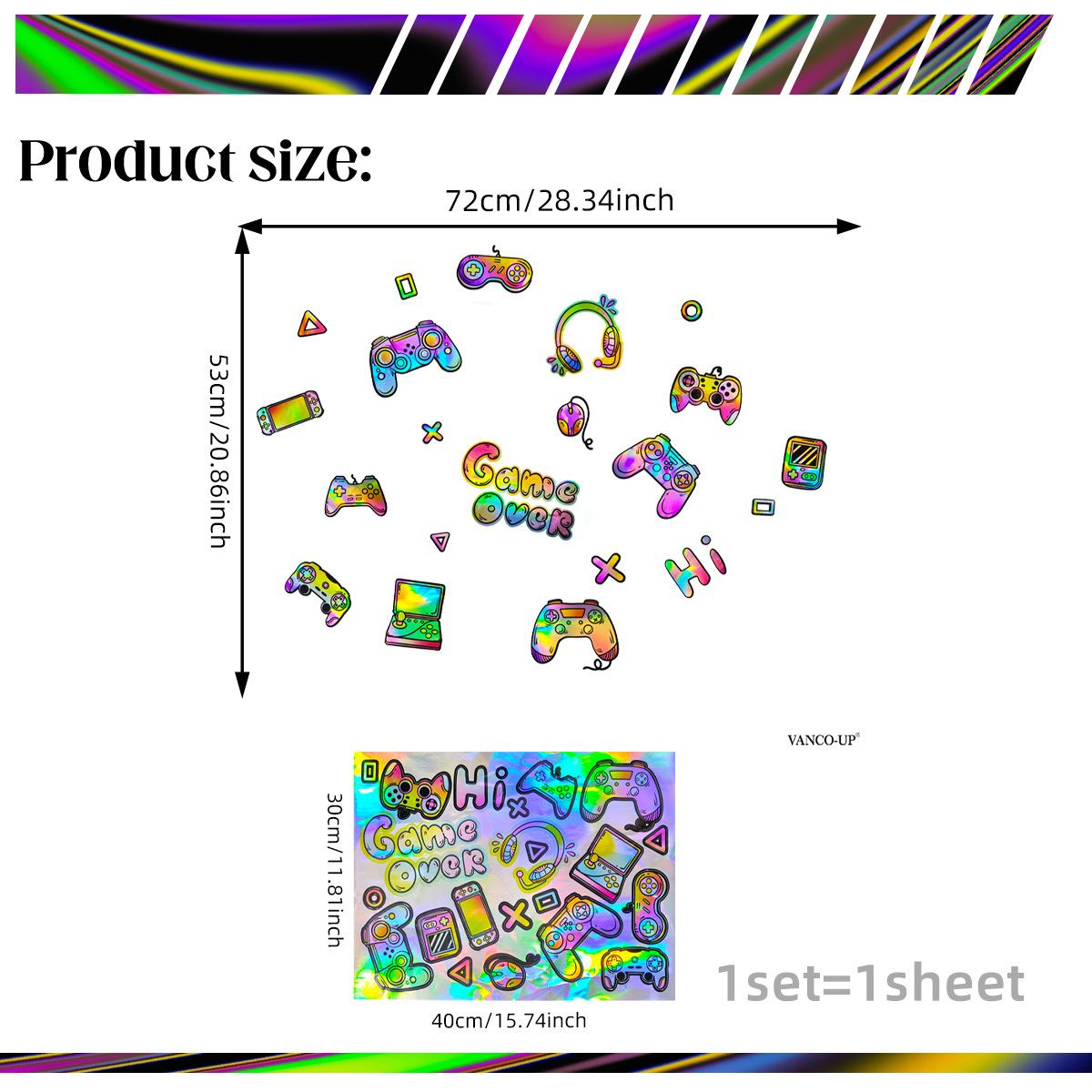 

Ls16503 Laser Colorful Gamepad Earphone Wall Sticker Viewing Angle Is Different Pattern Color Is Different