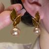 Maillard deciduous pearl earrings light luxury niche earrings medieval exquisite high-end earrings new popular versatile
