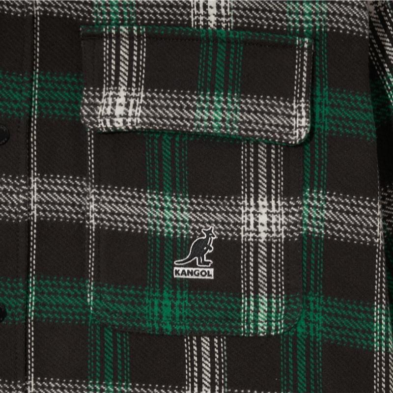 Kangol Flannel Check Shirt Dark Green 7067