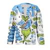 Women's Fashion Christmas Printed Long Sleeve Knitted Cardigan Button Down Jacket
