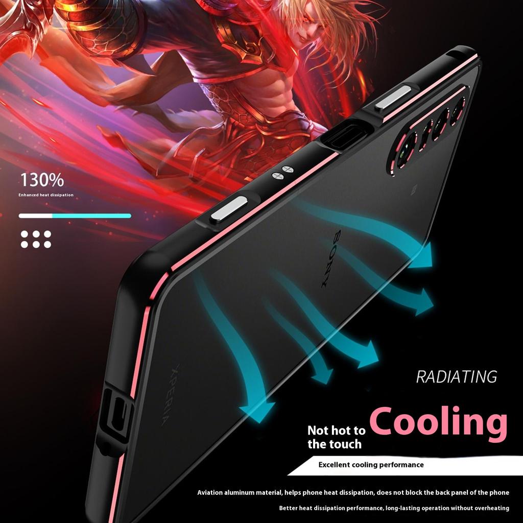 For Sony Xperia 1 VII Bumperdeksel Metallramme Telefondeksel med Kameralinsebeskyttelse