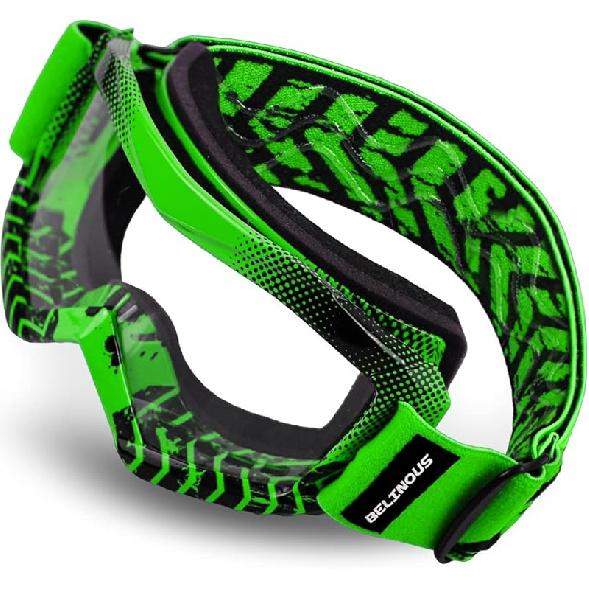 BELINOUS Kid Riding Goggles for ATV Dirt Bike Motorcycle Motorcross MX, Youth Dirt Bike Goggles for Kids 3-12 with Soft Strap