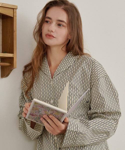 [OFF HOUR OBJET] Silen Bay Long-Sleeve Pajama Set [2SET] [Shipped from Korea] 100% Authentic