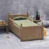 1set Miniature Bed with Drawer-1:12 Wooden Furniture-Bedroom Bedding Furniture Accessories with Pillow & Mattresses-Vintage Mini House Decoration