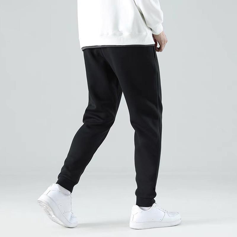 Li Ning Knitted Sweatpants Men's Black Thickened Cuffed Pants YKLS457-1