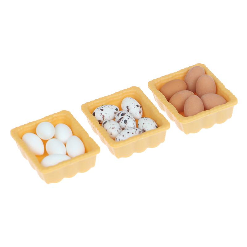 1:12 Dollhouse Miniature Mini Egg With Tray Kitchen Accessories Model Toys