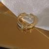 S925 Silver Open Ring for Women: Fashionable Micro-Inlaid Zircon 'H' Design, Perfect for a Stylish, Unique Look.