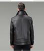 Luxury Men's Winter Leather Jacket with Down Liner - Middle-Aged Business Casual Warm Fur
