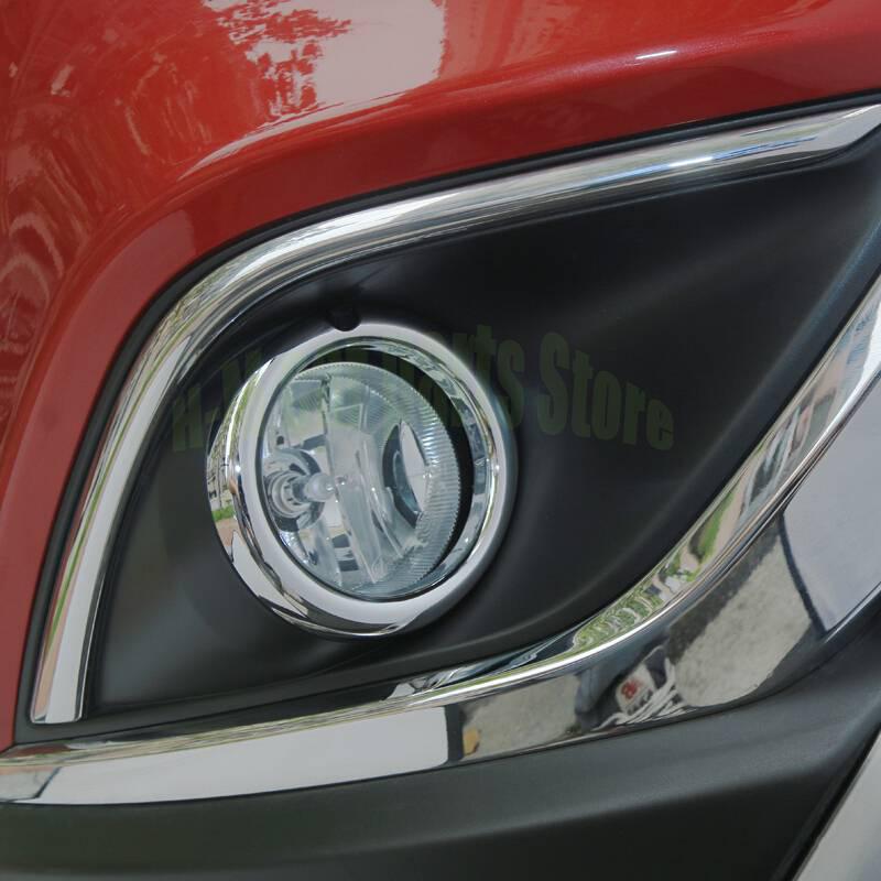 2PCS ABS Chrome Car Front Headlight Fog Lamp Cover Trim For Mitsubishi Outlander 2017- Car Styling