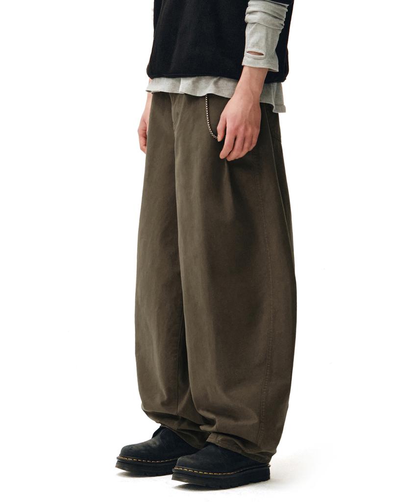DECET Barrel Wide Leg Pants Dcpt071Brown