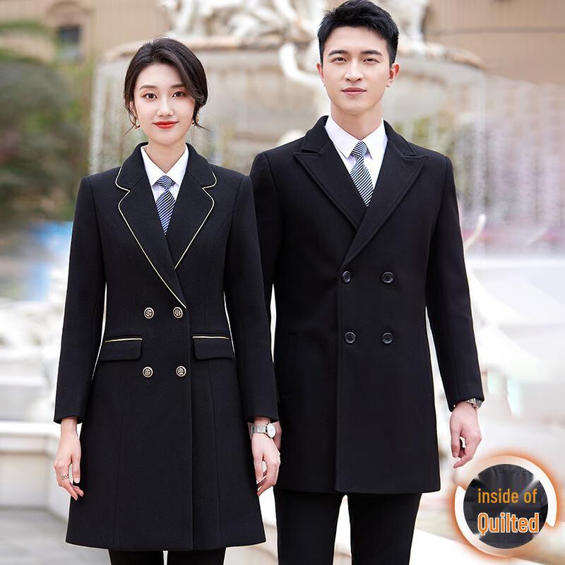 Двубортный шерстяной смесовый форменный пальто Tluoman M