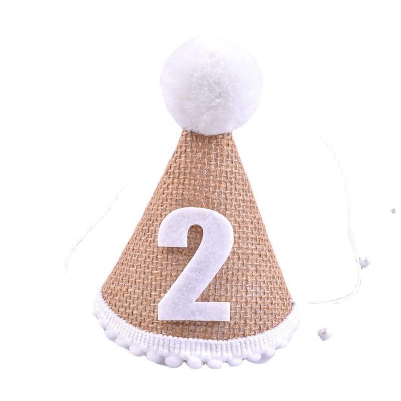 Childrens Birthday Party Decor Baby Milestone Hat With Number 2 For 2nd Year Celebration
