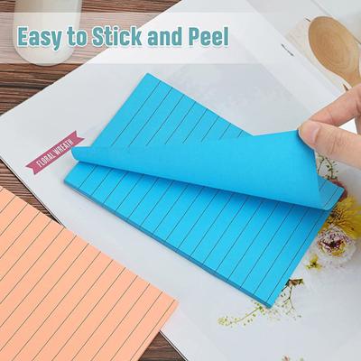 8 Stück 10x15CM Liniert Haftnotizen 8 Helle Farben 45 Blatt/Block Selbstklebend Super