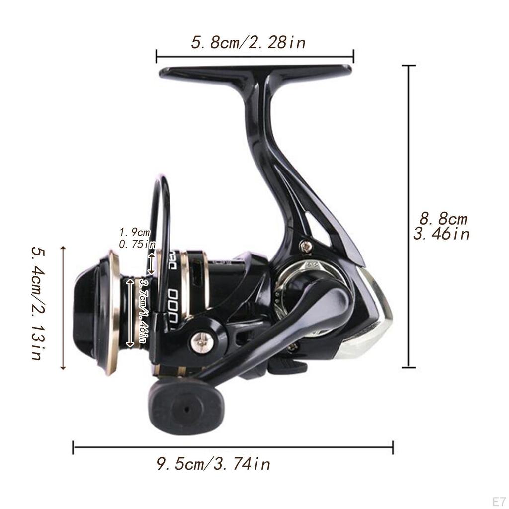 Fishing Reel 5.2:1 Gear Ratio High Speed Powerful Lightweight, with Interchangeable, for Freshwater