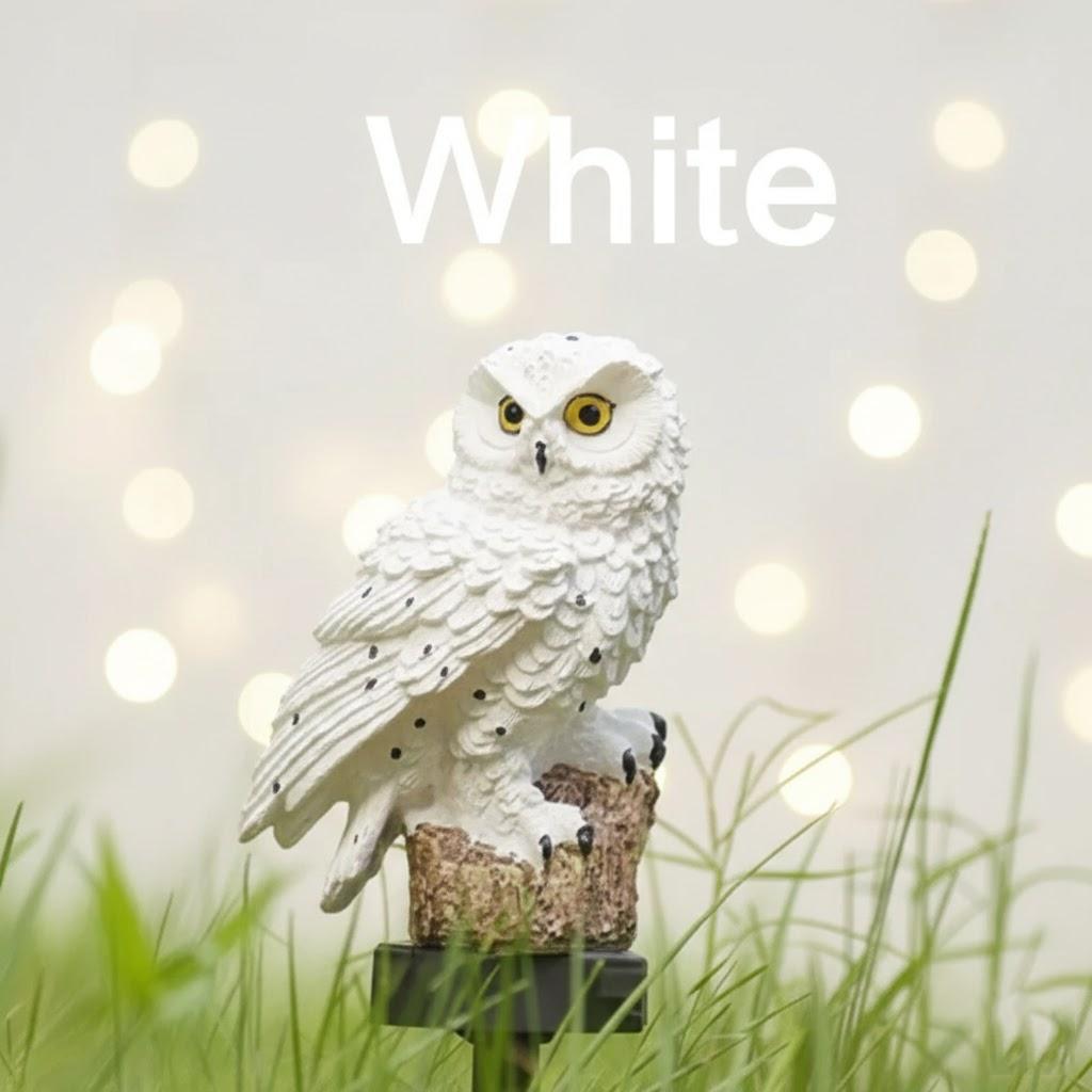 

Solar Powered LED Waterproof Pathway Lights Outdoor Lawn Yard Garden Decor Animal Owl Landscape Lighting білий
