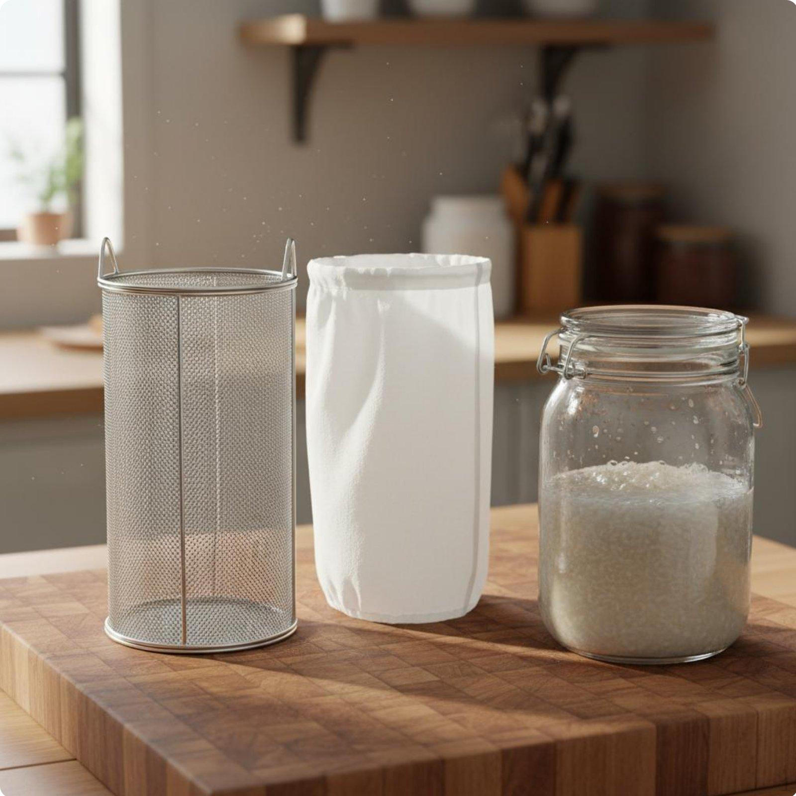 Rice Fermented Beverage Strainer Deepened Design Stainless Steel RustResistant Fermentation Sediment 12CM Ladle Bag