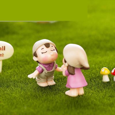 2 stücke Micro Landschaft Dekoration Topfpflanzen Dekorative Paare Lächelnde Paare Miniatur Garten