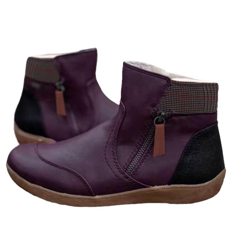 2024 Womens Size Autumnwinter Large Short Martin Boots Zipper Flat Snow Boots With Thick Bottom