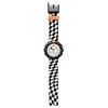Swatch Flik Flak Feifei Serie Quarzwerk 30 Meter wasserdicht Kinder Schweizer Uhr 35mm weißes Zifferblatt Kunststoffgehäuse Stoffarmband ZFPSP069