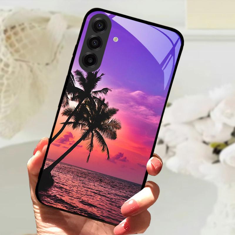 For Samsung Galaxy S25FE Case Fashion Lion Flower Tempered Glass Shockproof Bumper Cover For Galaxy S25 S 25 FE Camera Protector