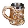 Dragon Coffee Mug with Ergonomic Handle Insulated Metal Glaze Dragon Mug for Hot Drinks Stylish Embossed Dragon Cup Gifts for Men Tea Beer Steins