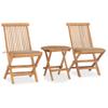 Day and Night - Day and Night Folding Garden Dining Set 3 Pieces Teak Wood Cushions