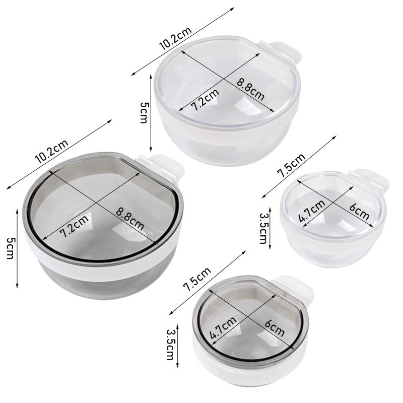 Bird Parrot Feeding Bowl Detachable Transparent Bowl Plastic Food Cup for Cage Convenient Hanging Seed Water Feeder for Parrots