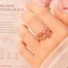 Adjustable Open Flower-shaped Ring Five-pointed Star Decorative Ring  Anniversary Gift