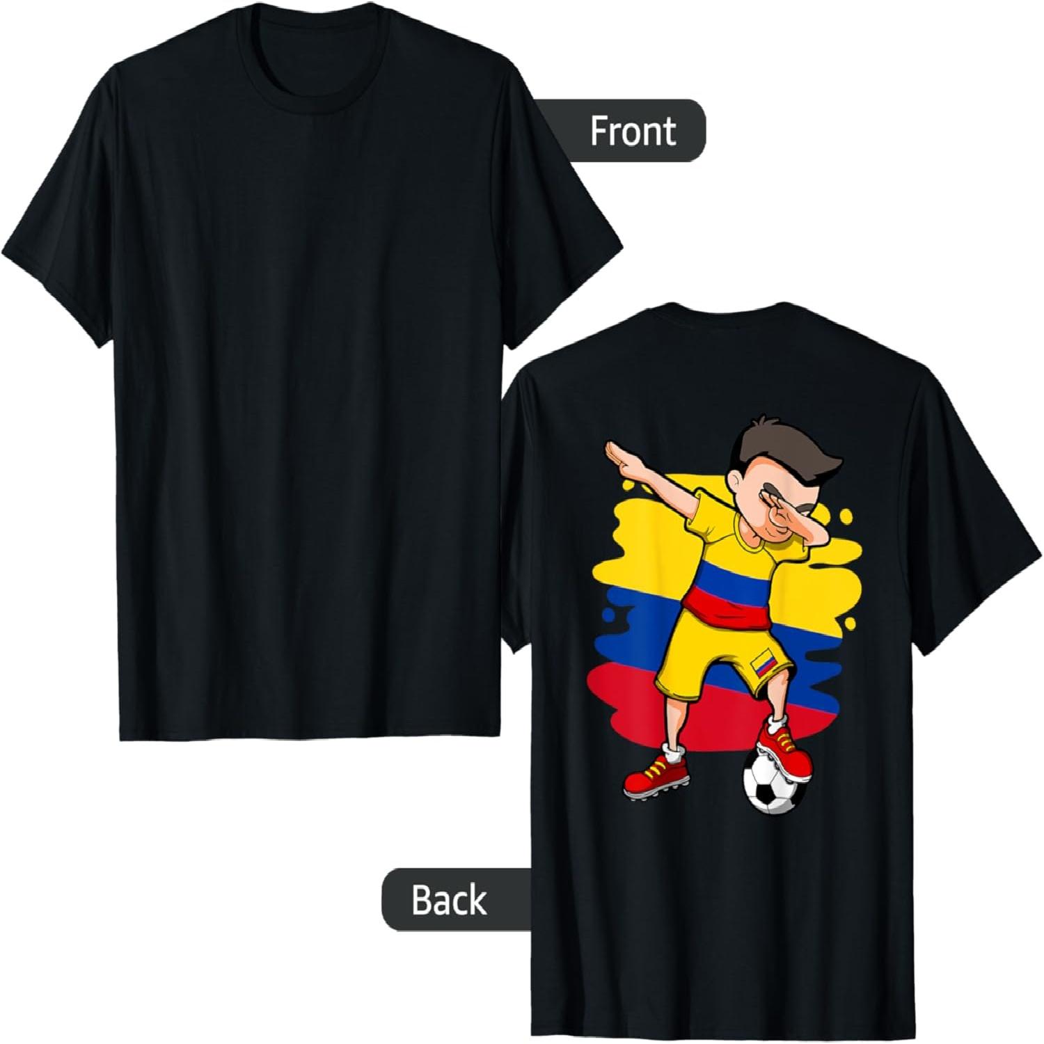 Dabbing Soccer Boy - Colombia Jersey Colombian Football Fans T-Shirt(1) S