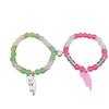 2Pcs Cute Cat Pendant Jewelry Matching Magnetic Couple Bracelets For Lovers Natural Stone Beaded Bangles Valentine Gift