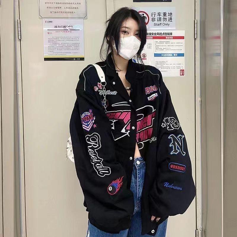 

Готический Японский Хип-Хоп Толстовка Свитшот Оверсайз Женская Весна Осень Харадзюку Панк Худи Топы Крутая Бейсбольная Форма Девушка 3XL