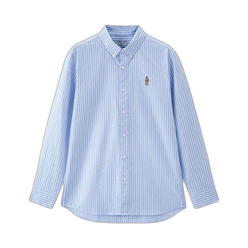 

Мужская оксфордская рубашка Giordano из чистого хлопка с вышивкой M