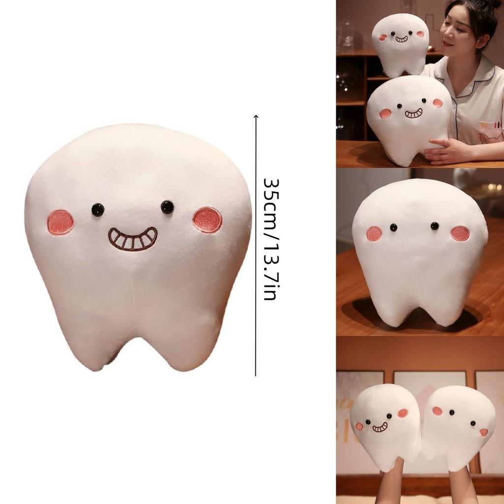 Cute Short Plush Cartoon Tooth Pillow For Kids, Soft And Comfortable On The Sofa