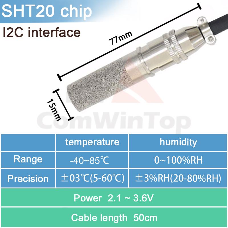 SHT20 SHT30 SHTC3 SHT35 I2C Temperature Humidity Sensor Probe 2