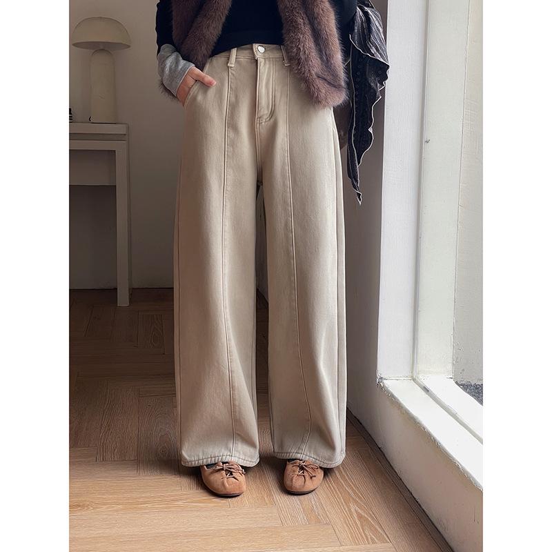 

Stride Arc Light Women s Winter Wide-Leg Jeans - Thickened Center Line Design N891C L (120-130 cm) хаки