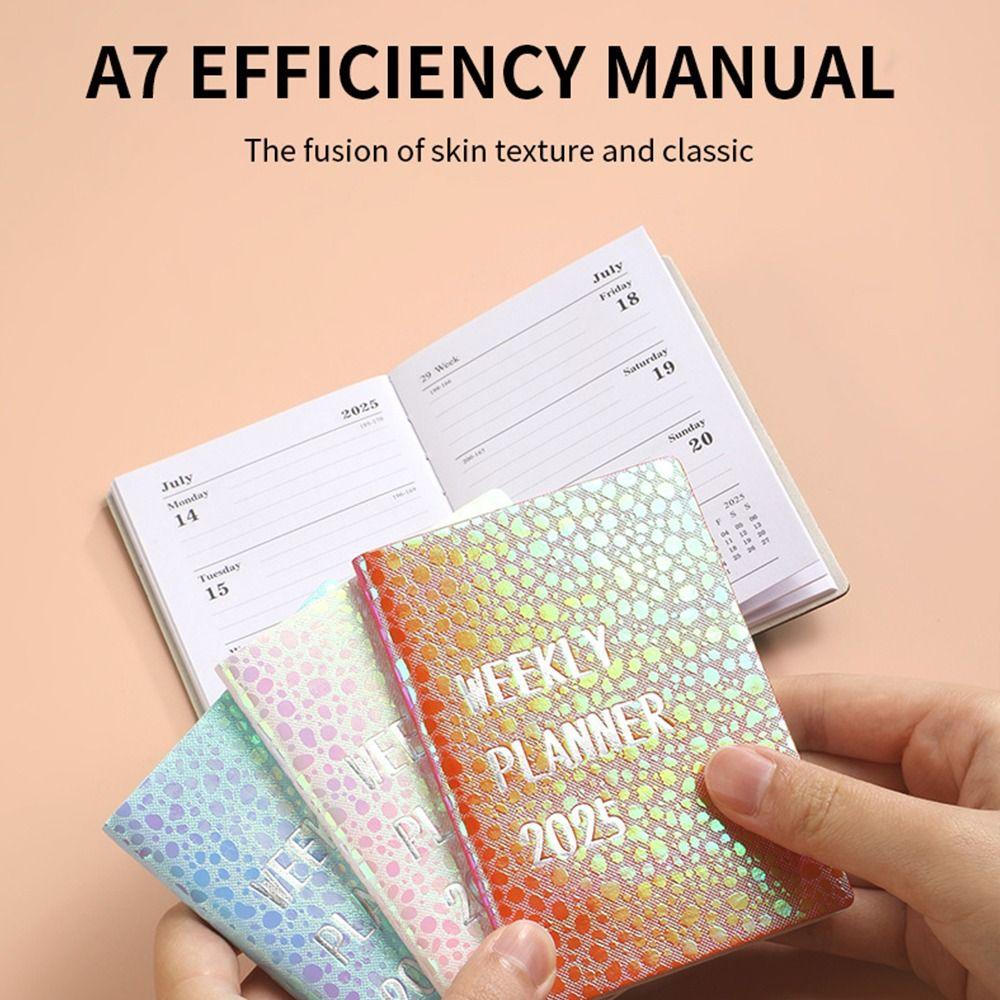 Efficiency Plan Leather Pocket Calendar Colorful Schedule Planner Notepad  School Office Supplies