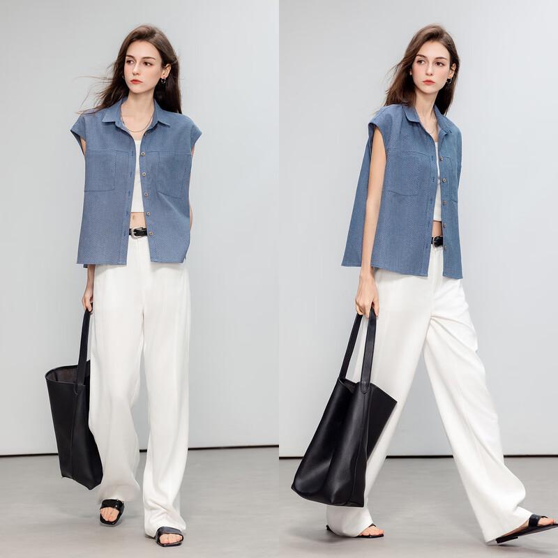 Demana Women s Retro Breathable Linen Blend Shirt S