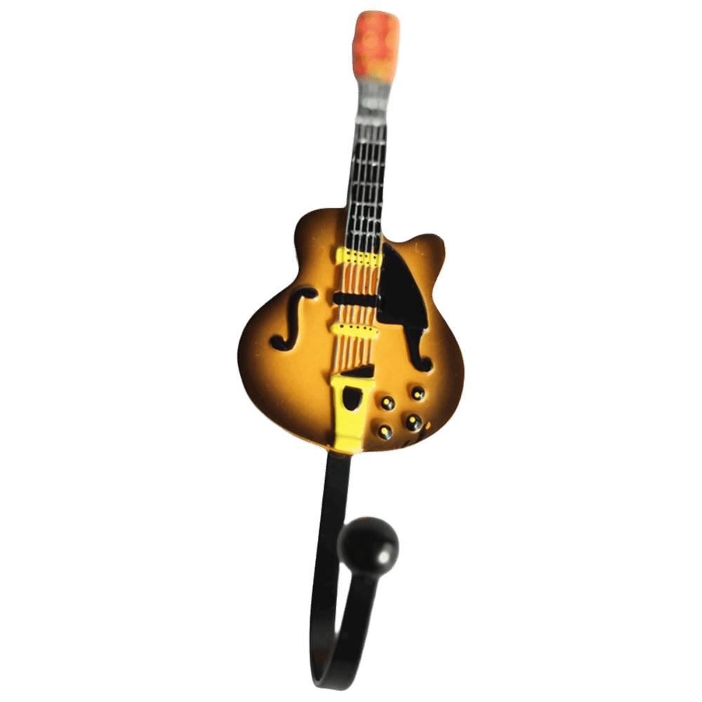Väggmonterade Gitarrformade Krokar Vintage Stil Kraftig Personlighetskrok Metall Harts Rostbeständig Gitarrhängare